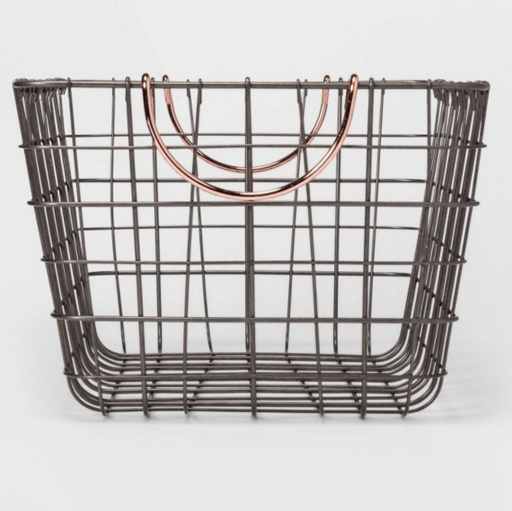 NWOT THRESHOLD Wire Basket with Copper Handle - Picture 2 of 6